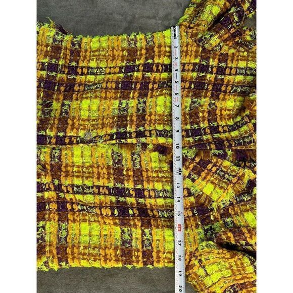 Ramy Brook Marygold Tweed long Overcoat neon colours Small - Picture 11 of 15